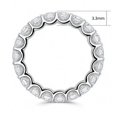 Asscher CZ Eternity Ring in Sterling Silver