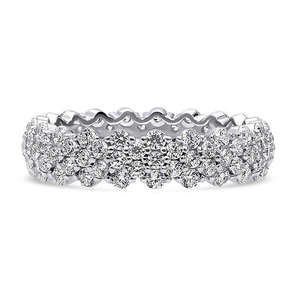 Cluster CZ Eternity Ring in Sterling Silver