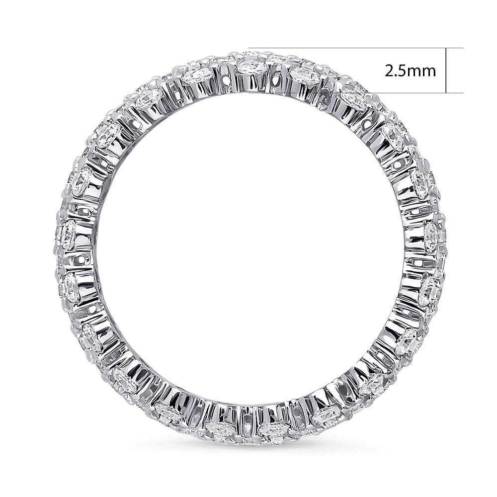 Cluster CZ Eternity Ring in Sterling Silver