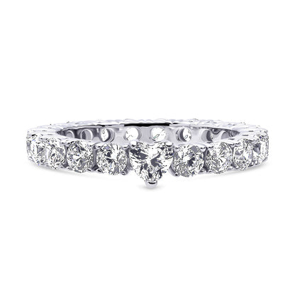 Solitaire 0.25ct Heart CZ Ring in Sterling Silver