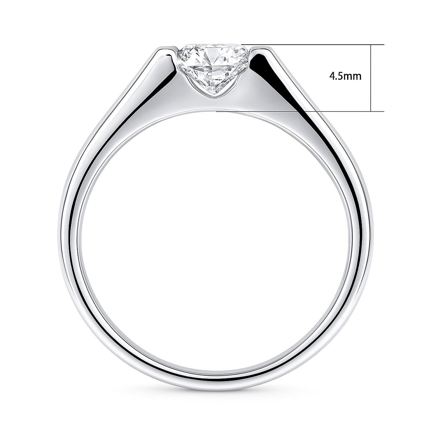 Solitaire 0.8ct Bezel CZ Ring in Sterling Silver, 8 of 12