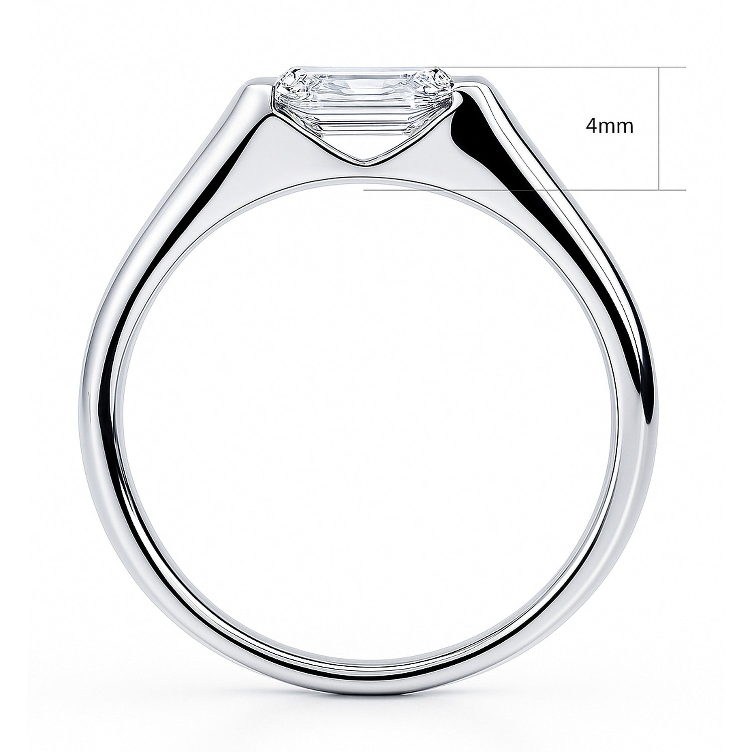 East-West Solitaire Promise Bezel CZ Wedding Engagement Ring