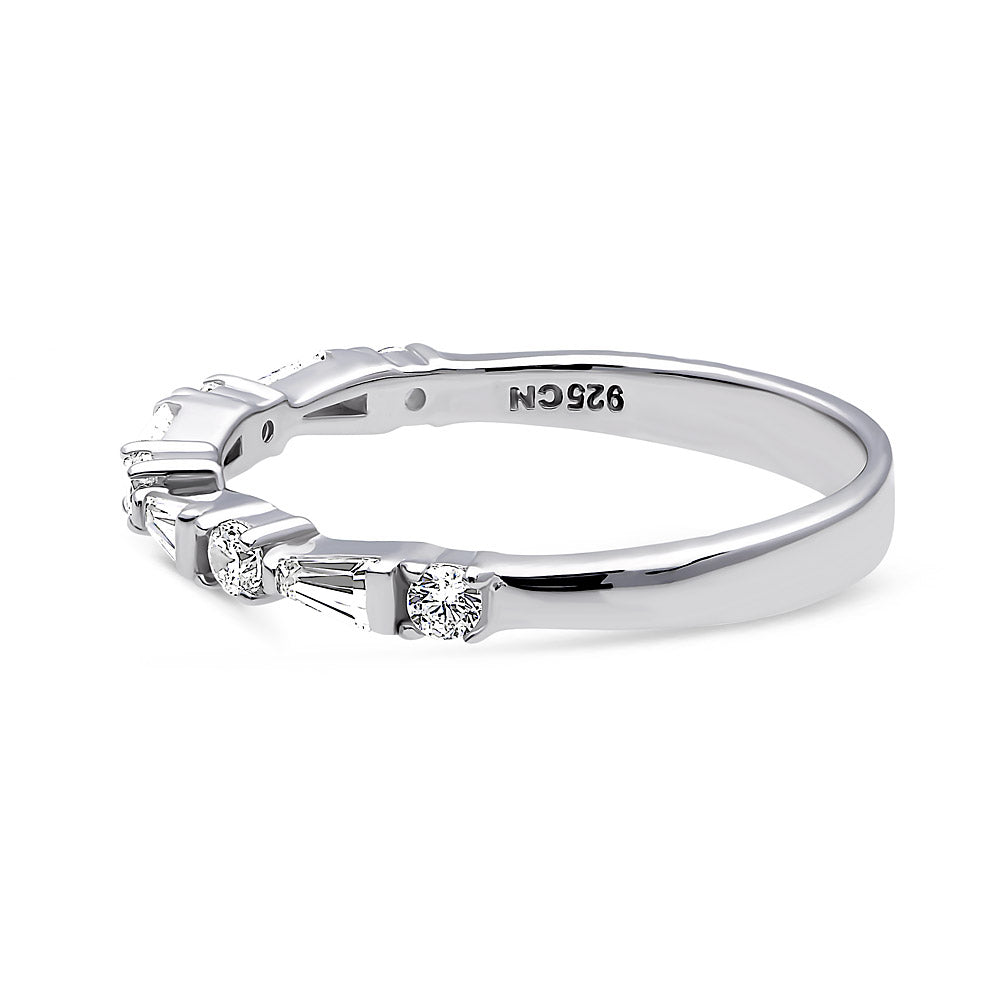 Angle view of Art Deco CZ Eternity Ring in Sterling Silver, 5 of 8