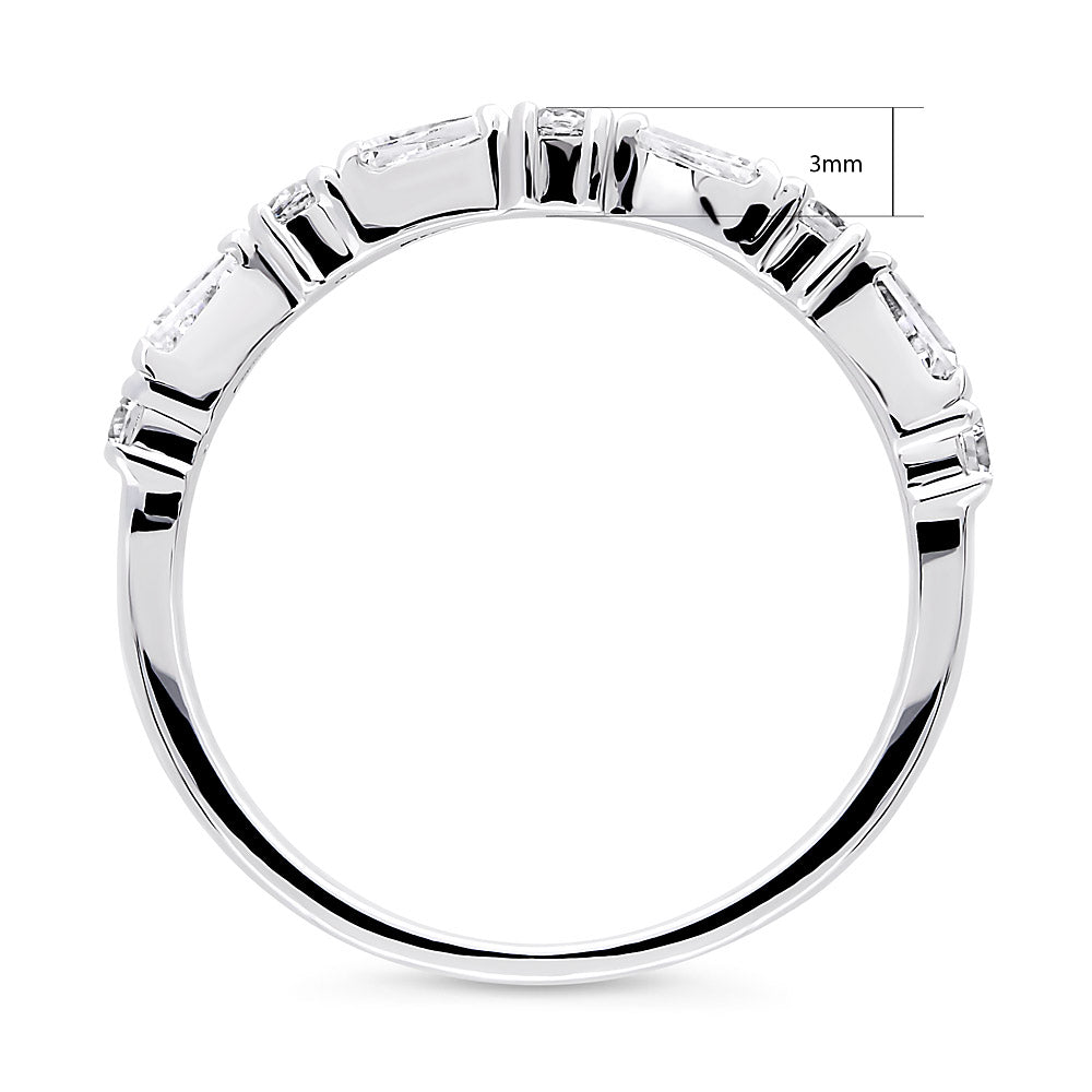 Alternate view of Art Deco CZ Eternity Ring in Sterling Silver, 7 of 8