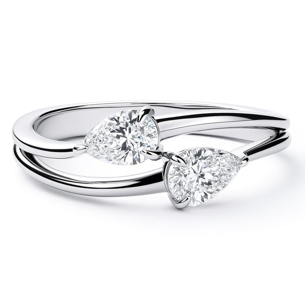 Sterling Silver Bypass 2-Stone Promise CZ Split Shank Ring – BERRICLE