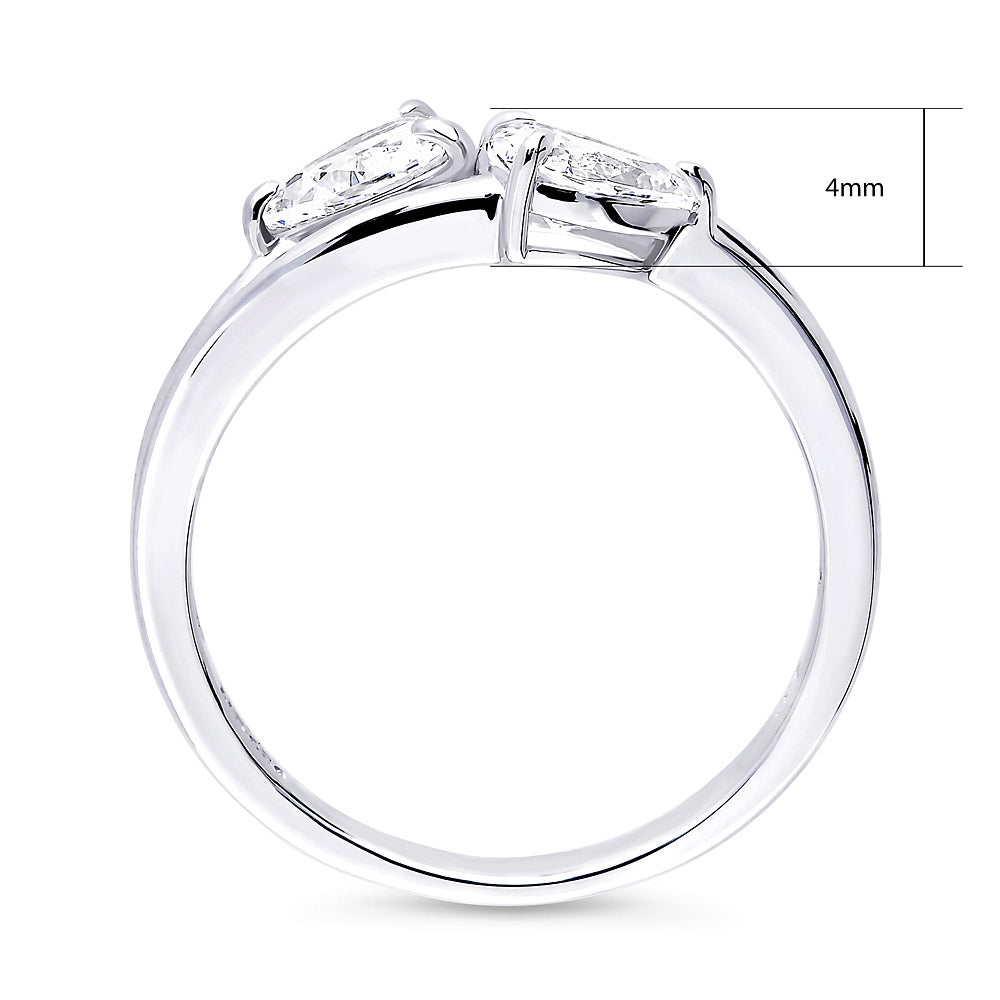 Alternate view of 2-Stone CZ Split Shank Ring in Sterling Silver, 8 of 9