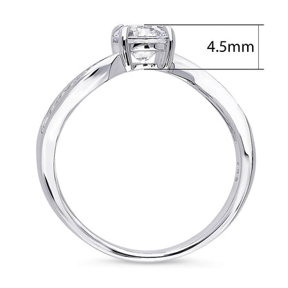 Solitaire Woven 0.8ct CZ Ring in Sterling Silver