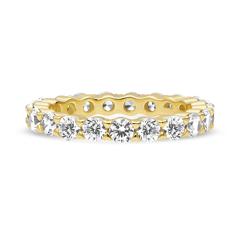 Pave CZ Eternity Ring in Gold Flashed Sterling Silver, 1 of 8