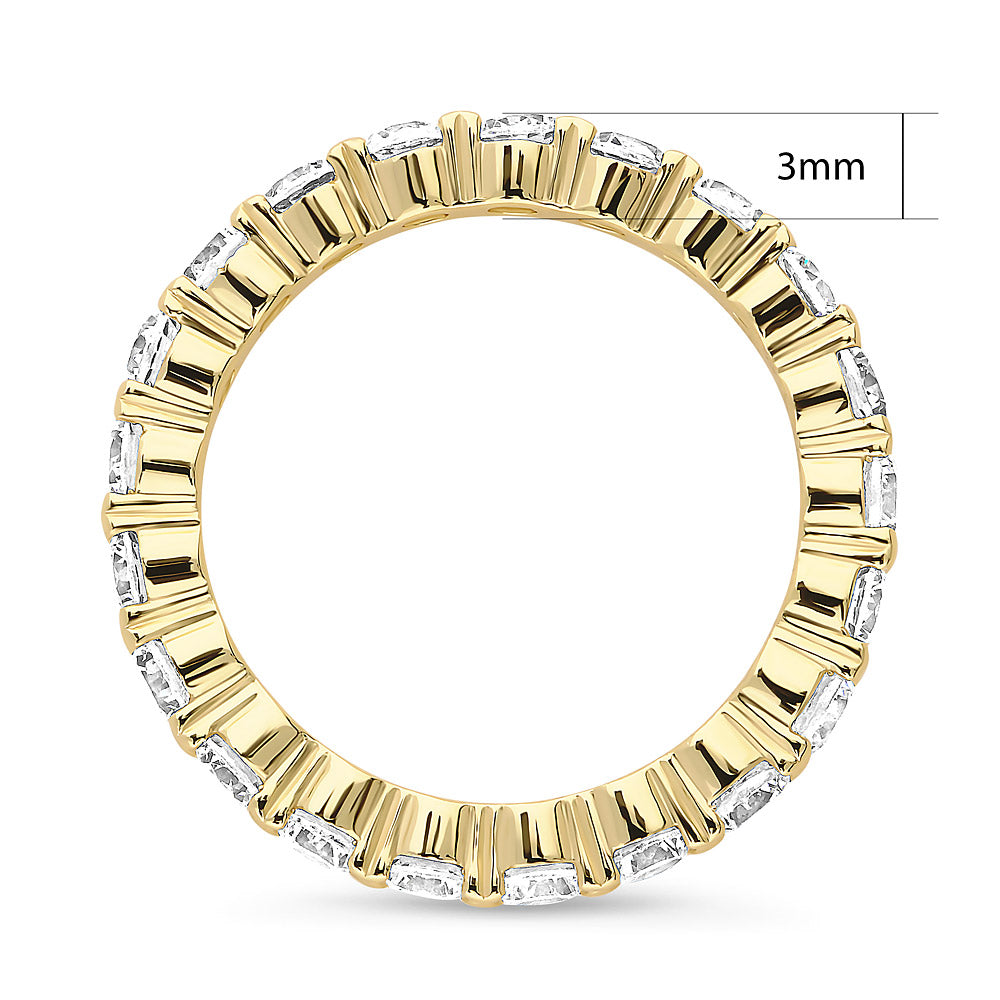 Angle view of Pave CZ Eternity Ring in Gold Flashed Sterling Silver, 5 of 8