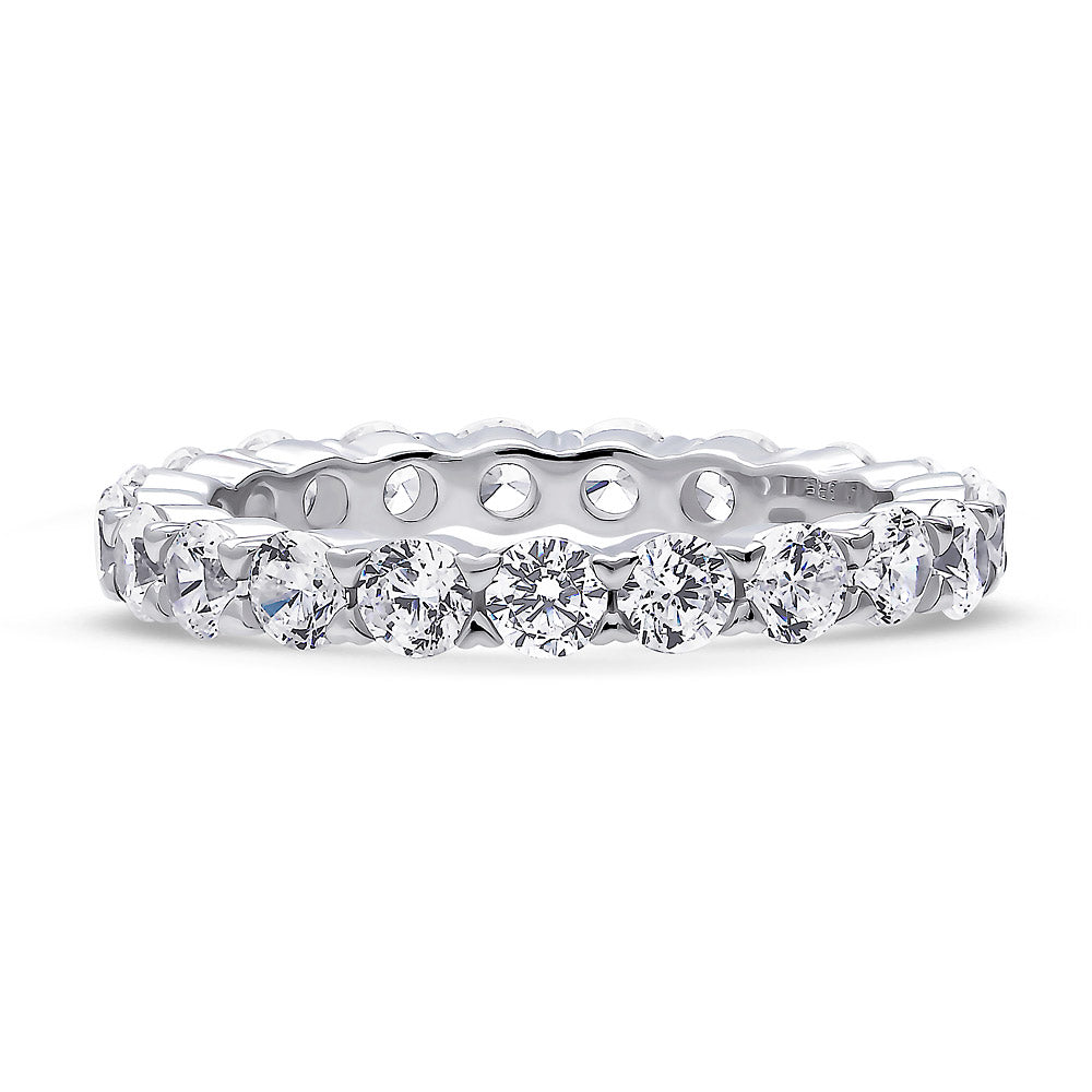 Pave CZ Eternity Ring in Sterling Silver, 1 of 4