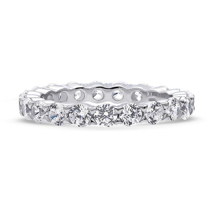 Pave CZ Eternity Ring in Sterling Silver