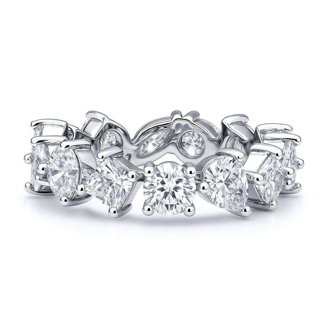 Cluster CZ Eternity Ring in Sterling Silver