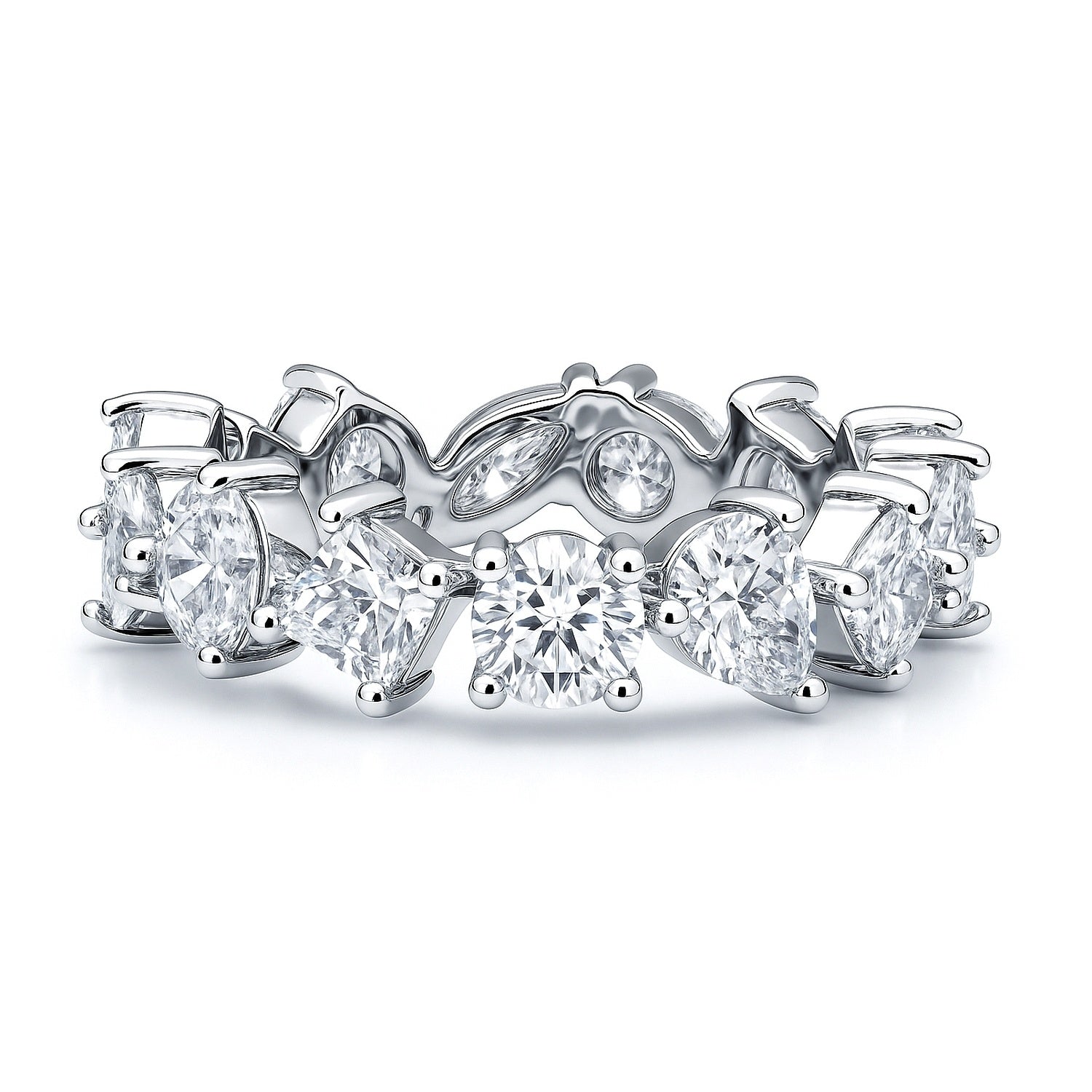 Cluster CZ Eternity Ring in Sterling Silver, 1 of 8