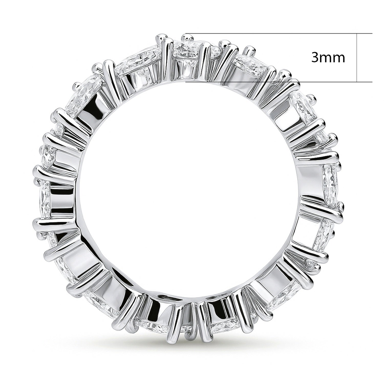 Cluster CZ Eternity Ring in Sterling Silver, 5 of 8