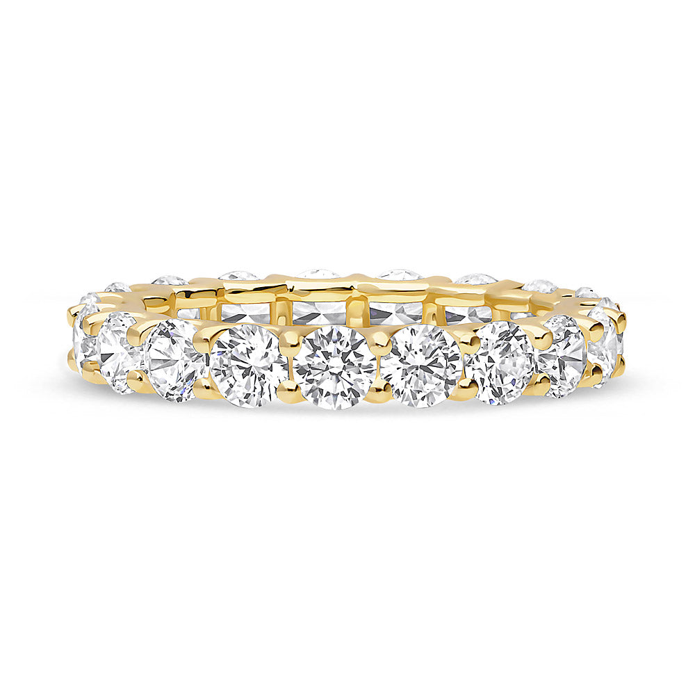 Pave CZ Eternity Ring in Gold Flashed Sterling Silver, 1 of 9
