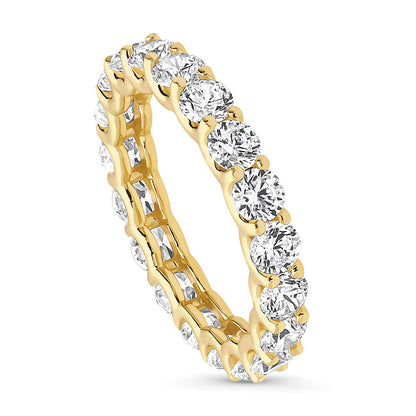 Pave CZ Eternity Ring in Gold Flashed Sterling Silver