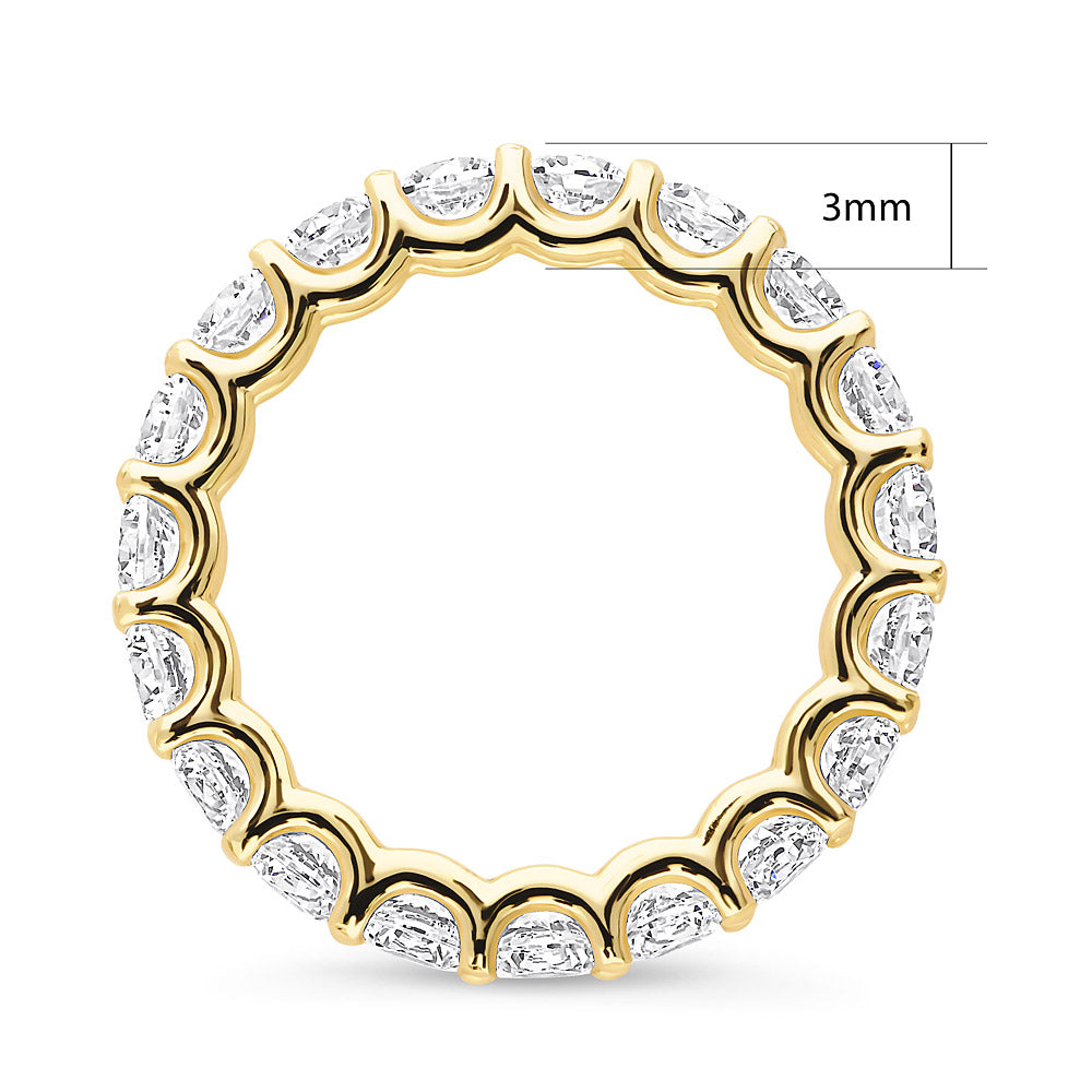 Angle view of Pave CZ Eternity Ring in Gold Flashed Sterling Silver, 5 of 9