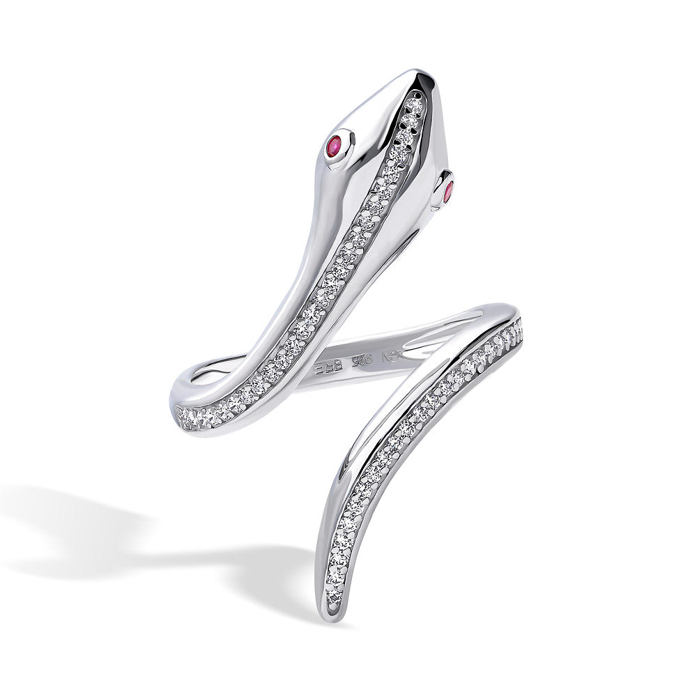 Snake CZ Ring in Sterling Silver, 1 of 5