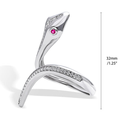 Snake CZ Ring in Sterling Silver