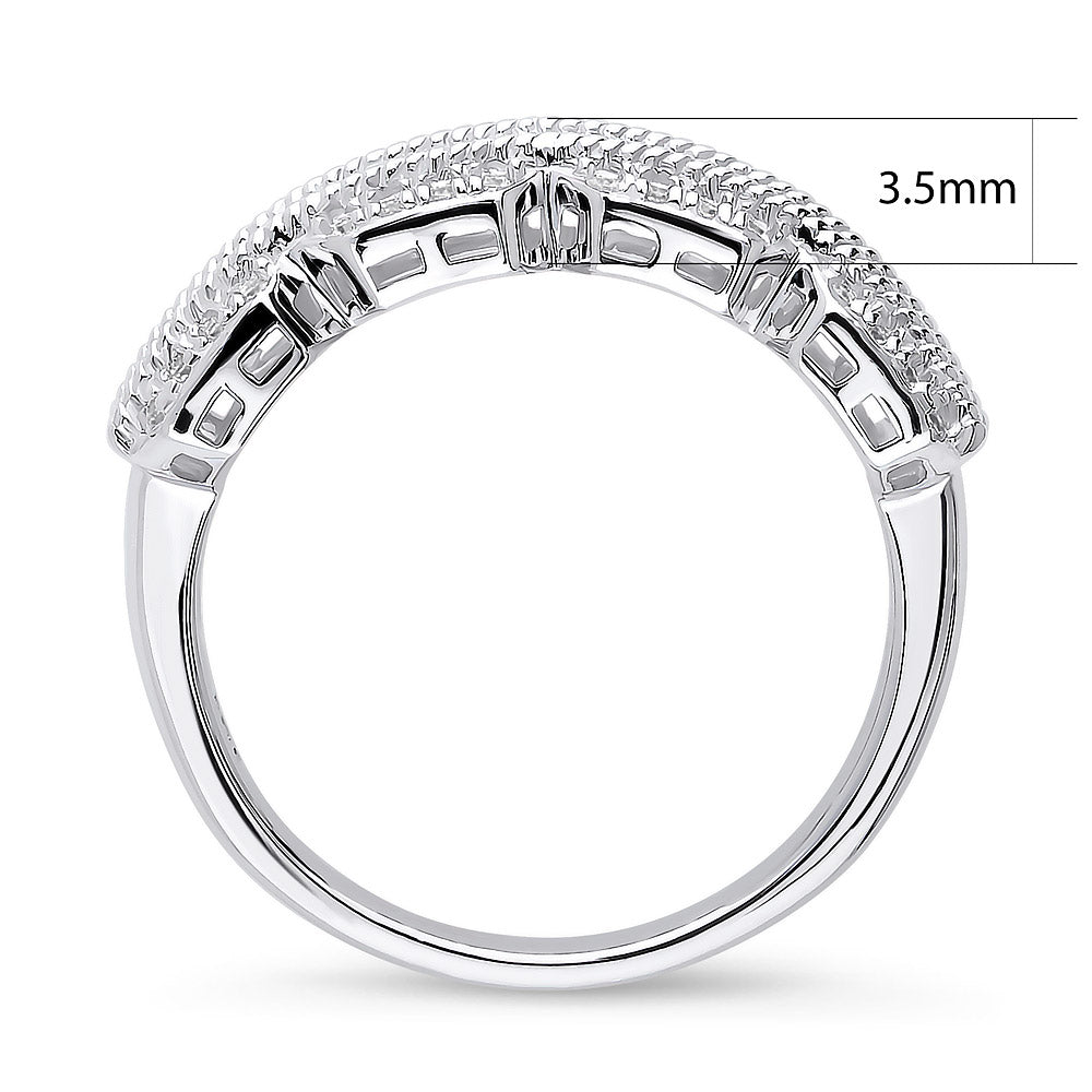 Alternate view of Art Deco CZ Band Ring in Sterling Silver, 8 of 11