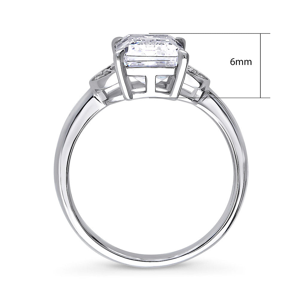 Alternate view of Crescent Moon Solitaire 2.6ct CZ Ring in Sterling Silver, 8 of 9