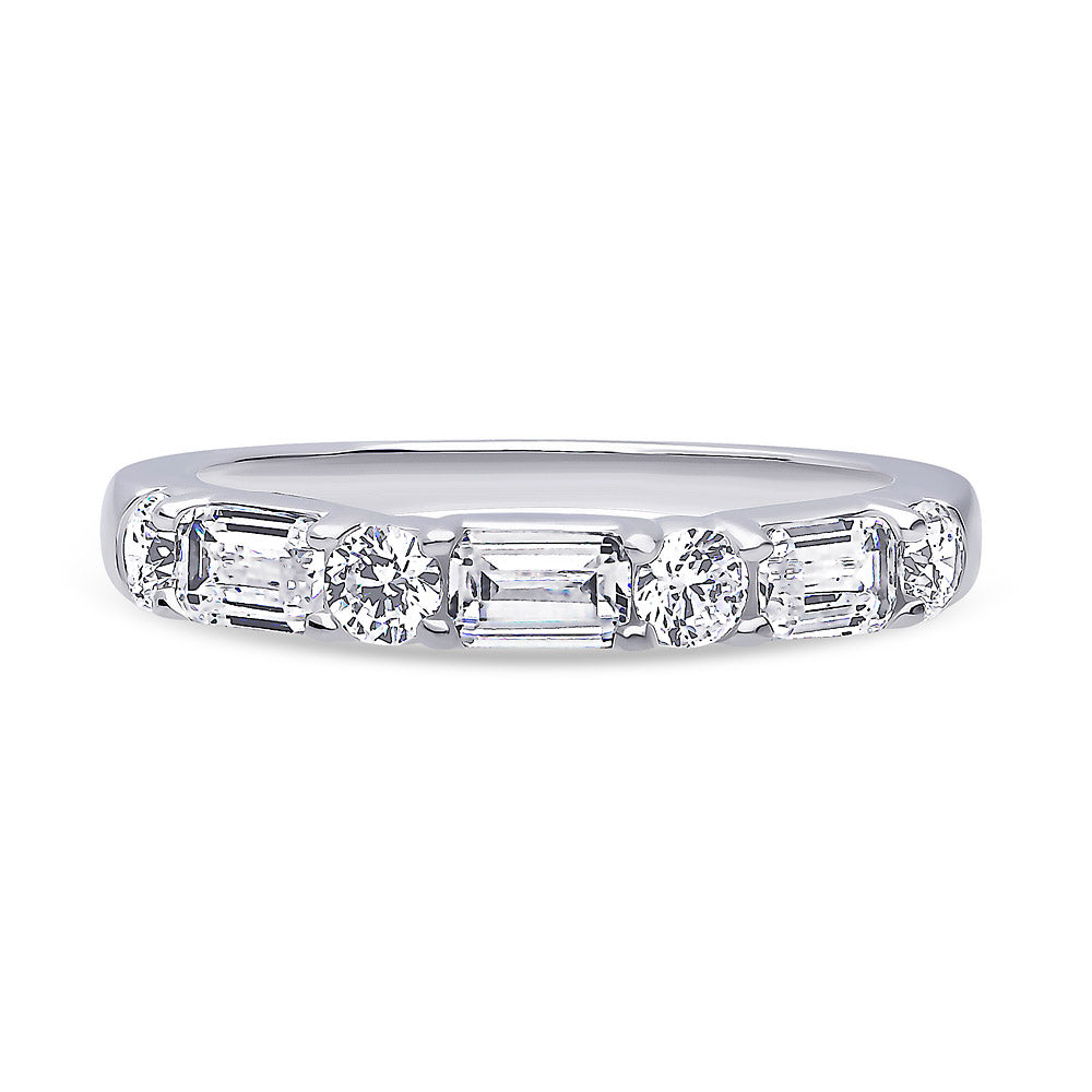 Art Deco Pave CZ Eternity Ring in Sterling Silver, 1 of 7