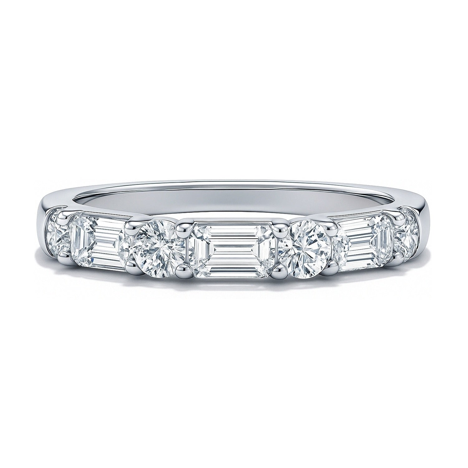 Art Deco Pave CZ Eternity Ring in Sterling Silver