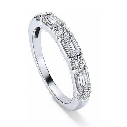 Art Deco Pave CZ Eternity Ring in Sterling Silver
