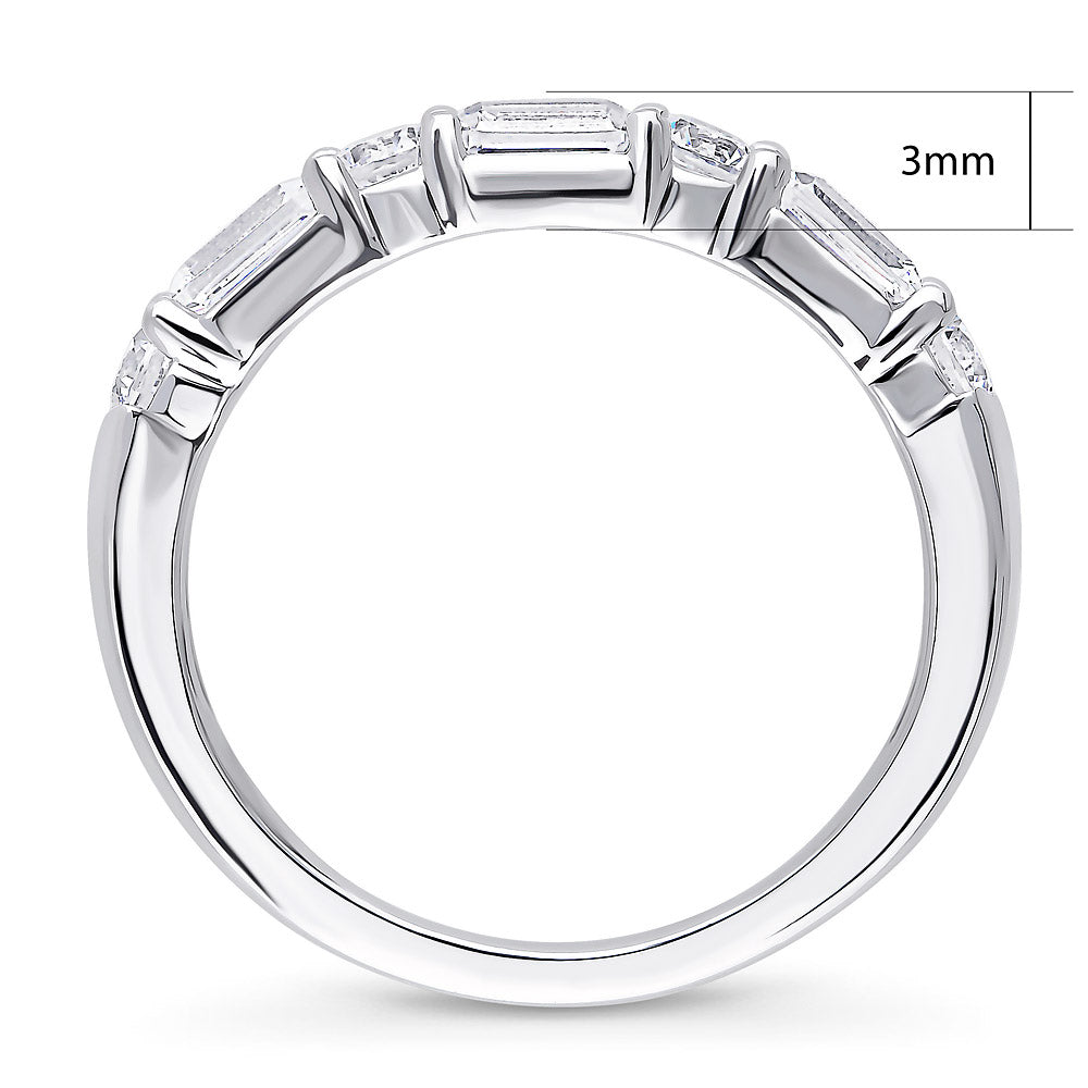Alternate view of Art Deco Pave CZ Eternity Ring in Sterling Silver, 6 of 7