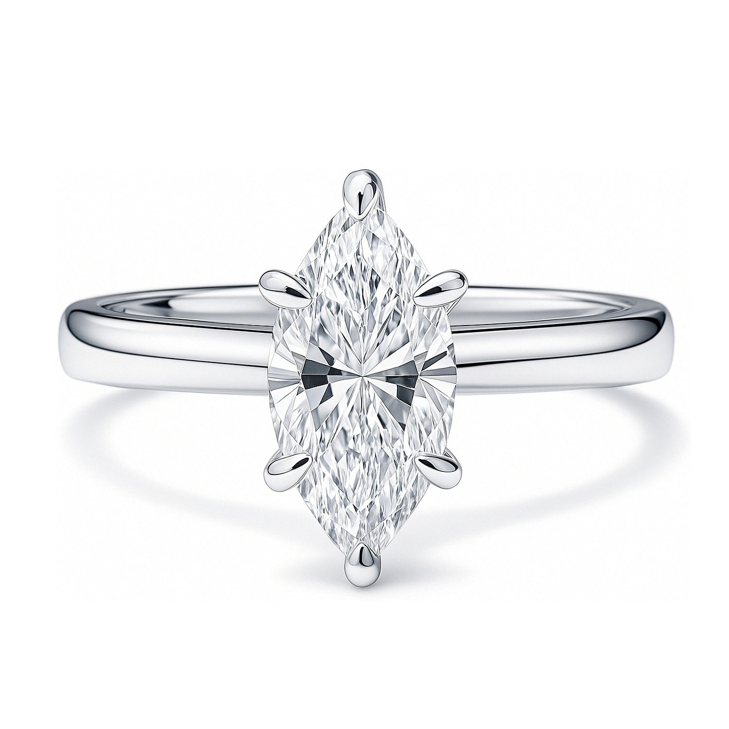 Solitaire 1.6ct Marquise CZ Ring in Sterling Silver