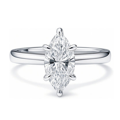 Solitaire 1.6ct Marquise CZ Ring in Sterling Silver