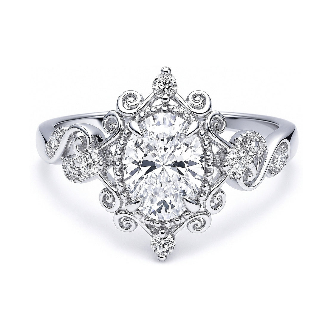 Filigree CZ Ring in Sterling Silver