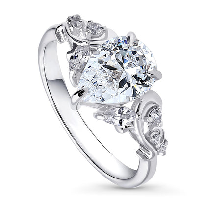 Filigree CZ Ring in Sterling Silver