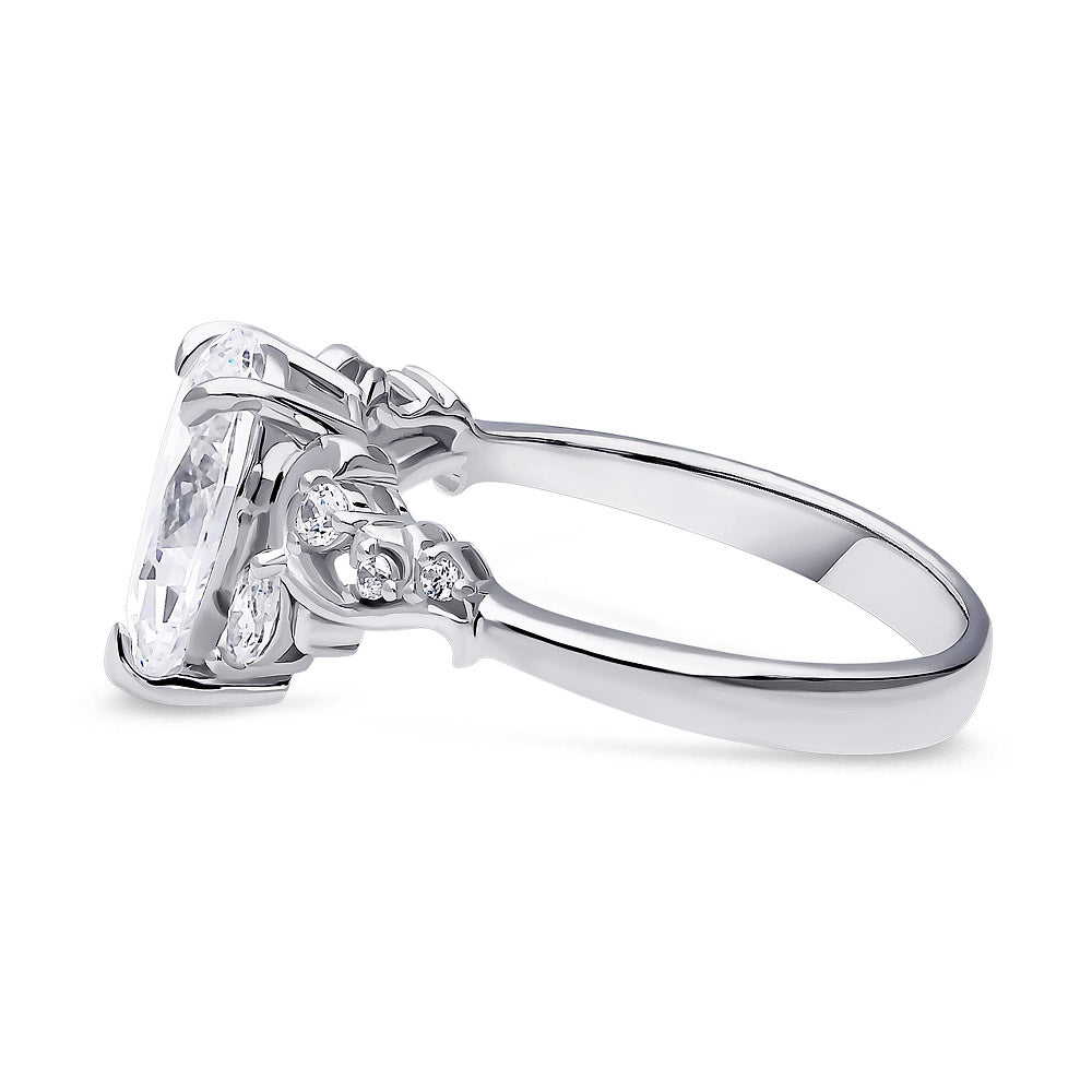 Angle view of Filigree CZ Ring in Sterling Silver, 5 of 9