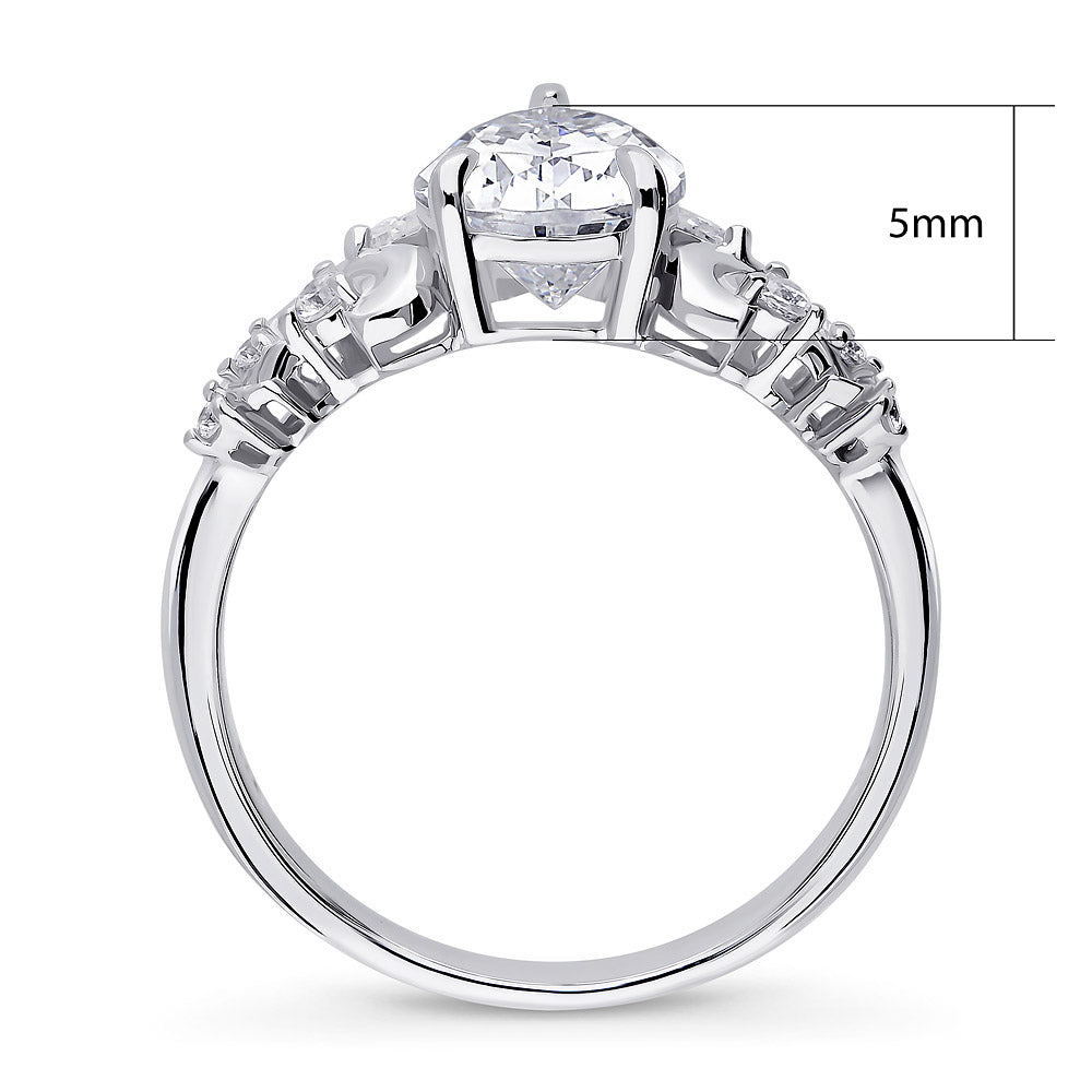 Alternate view of Filigree CZ Ring in Sterling Silver, 8 of 9
