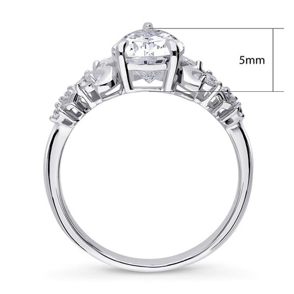 Filigree CZ Ring in Sterling Silver