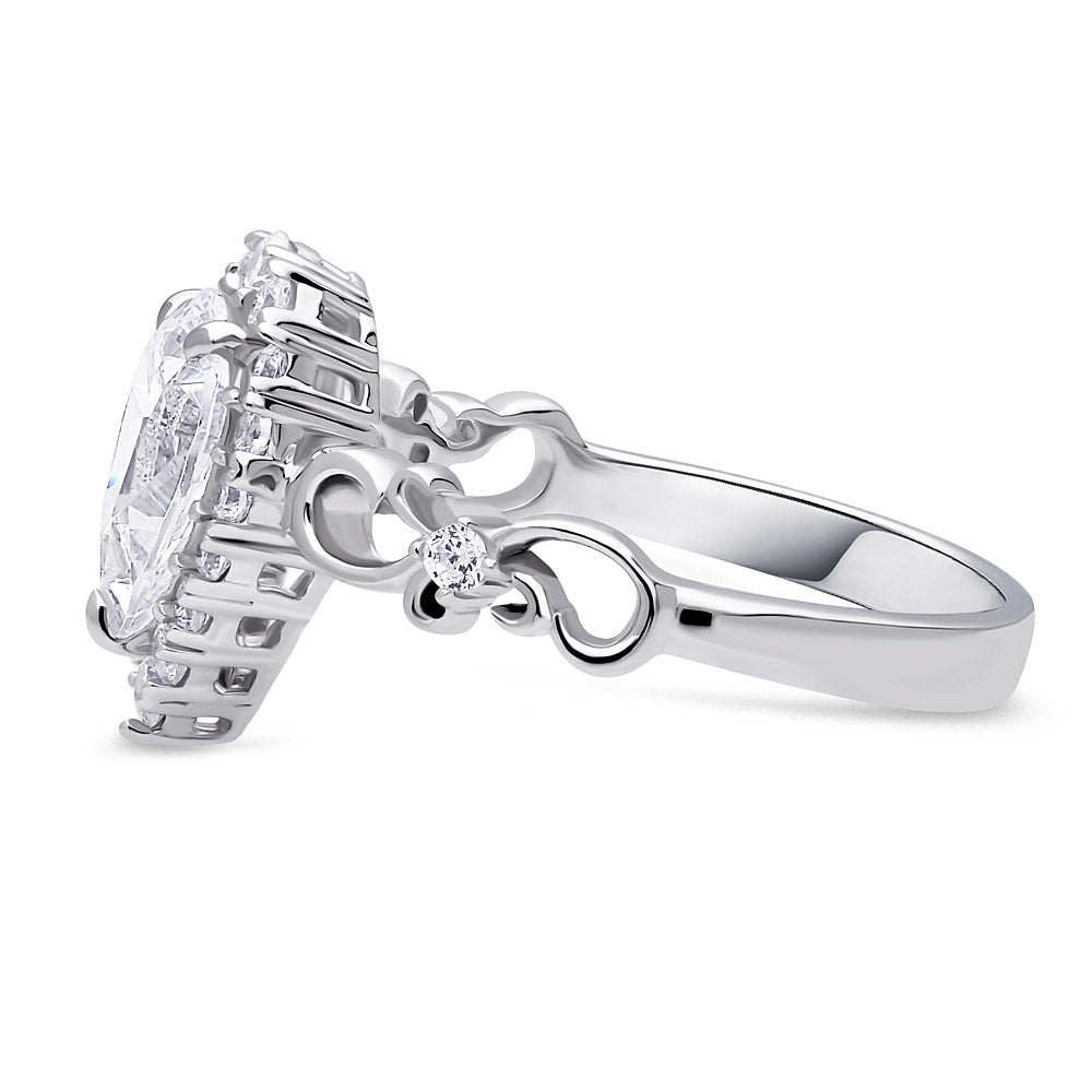 EVE'S ADDICTION Sterling Silver Stackable Filigree Ring Set - Arrow Design, Cubic Zirconia, Gift For Mom