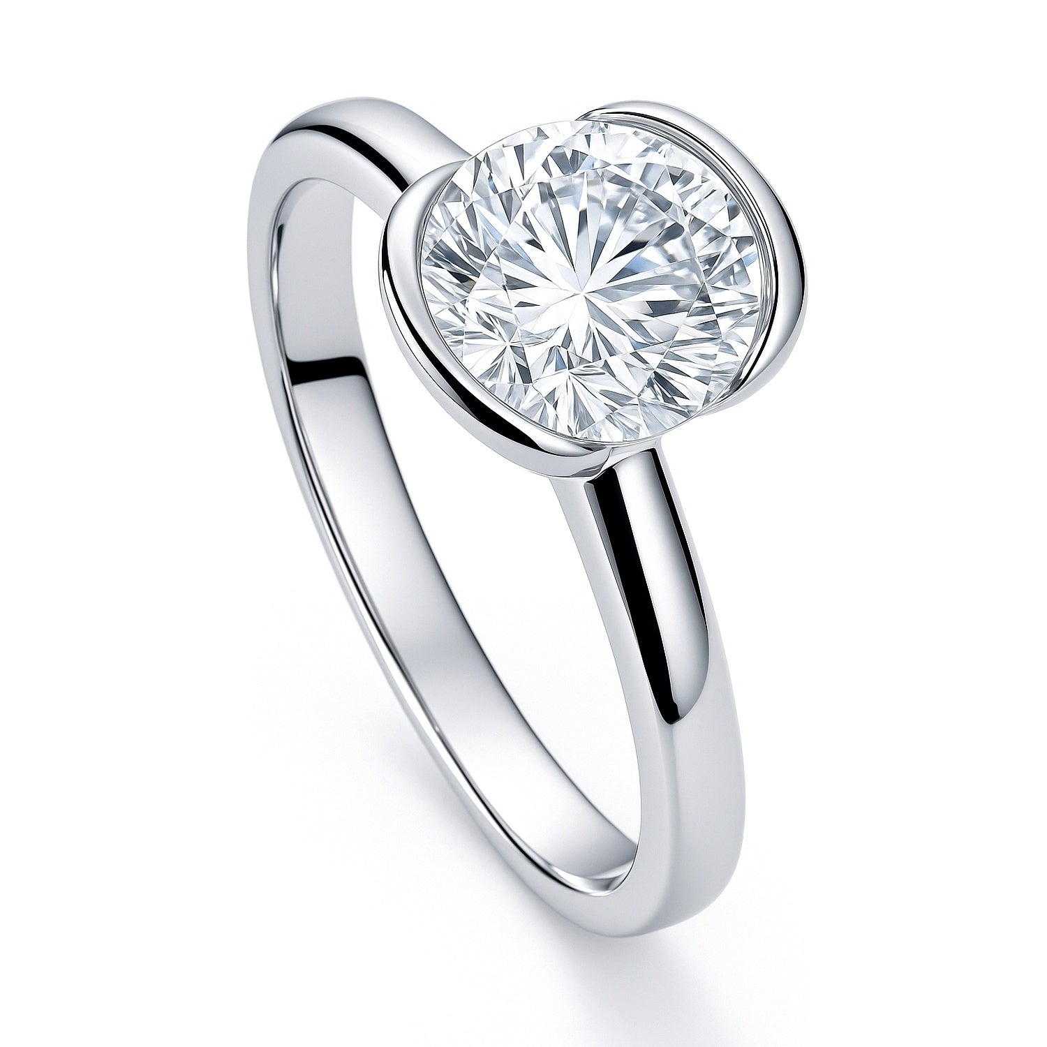 Solitaire 2ct Bezel CZ Ring in Sterling Silver, 4 of 9