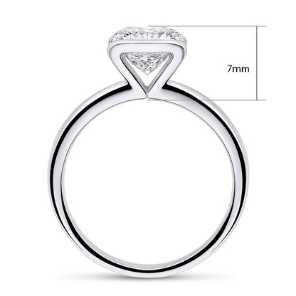 Solitaire 2ct Bezel CZ Ring in Sterling Silver