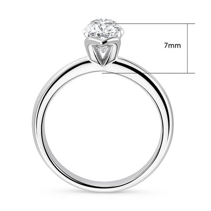 Solitaire 1.6ct Bezel Marquise CZ Ring in Sterling Silver