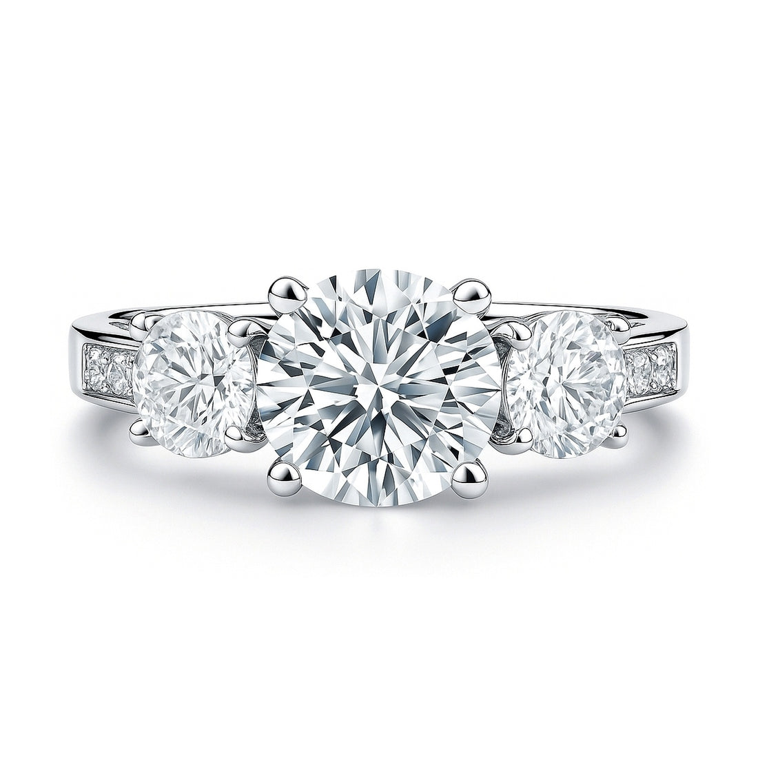 3-Stone 2ct CZ Ring in Sterling Silver
