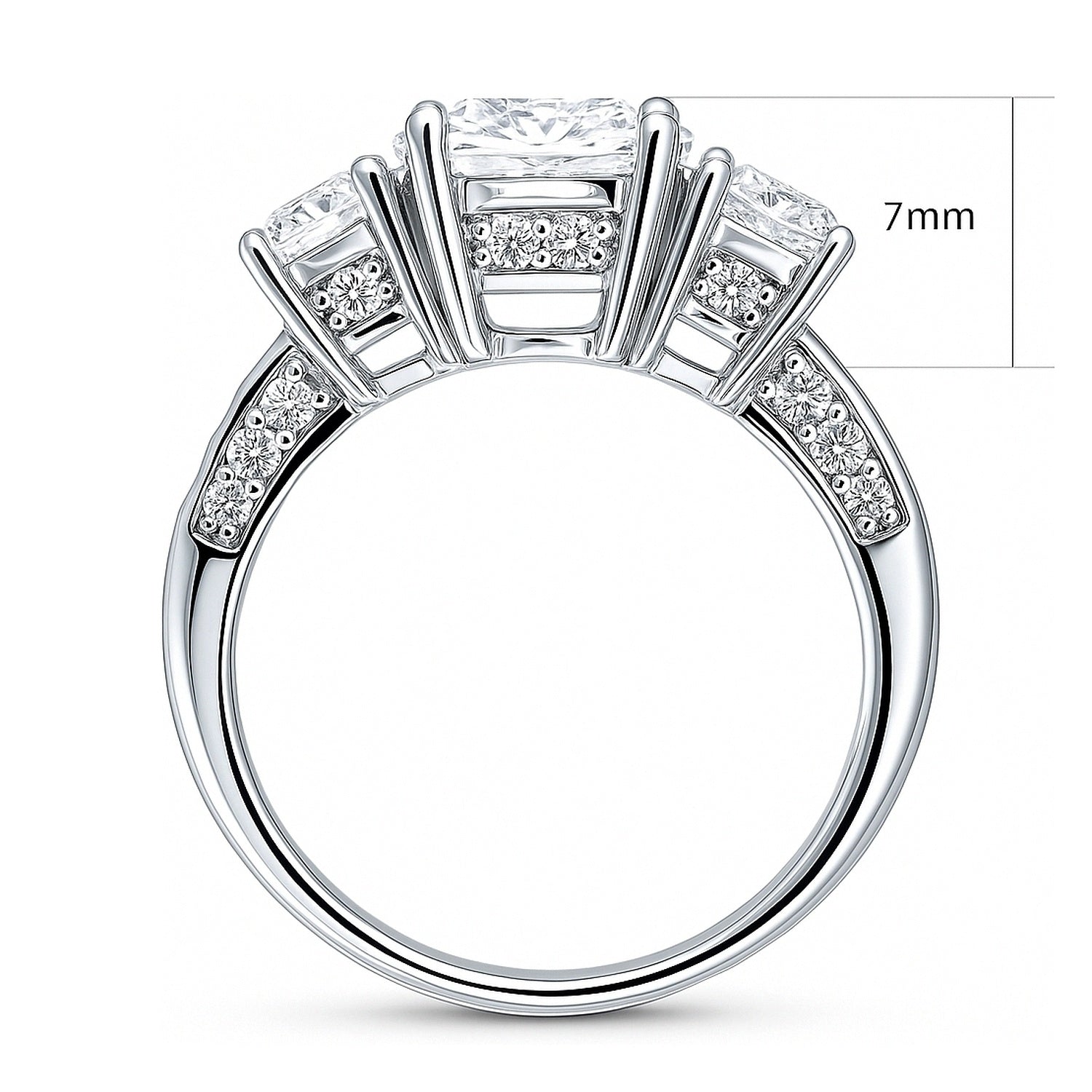 3-Stone 1.8ct Oval CZ Ring in Sterling Silver