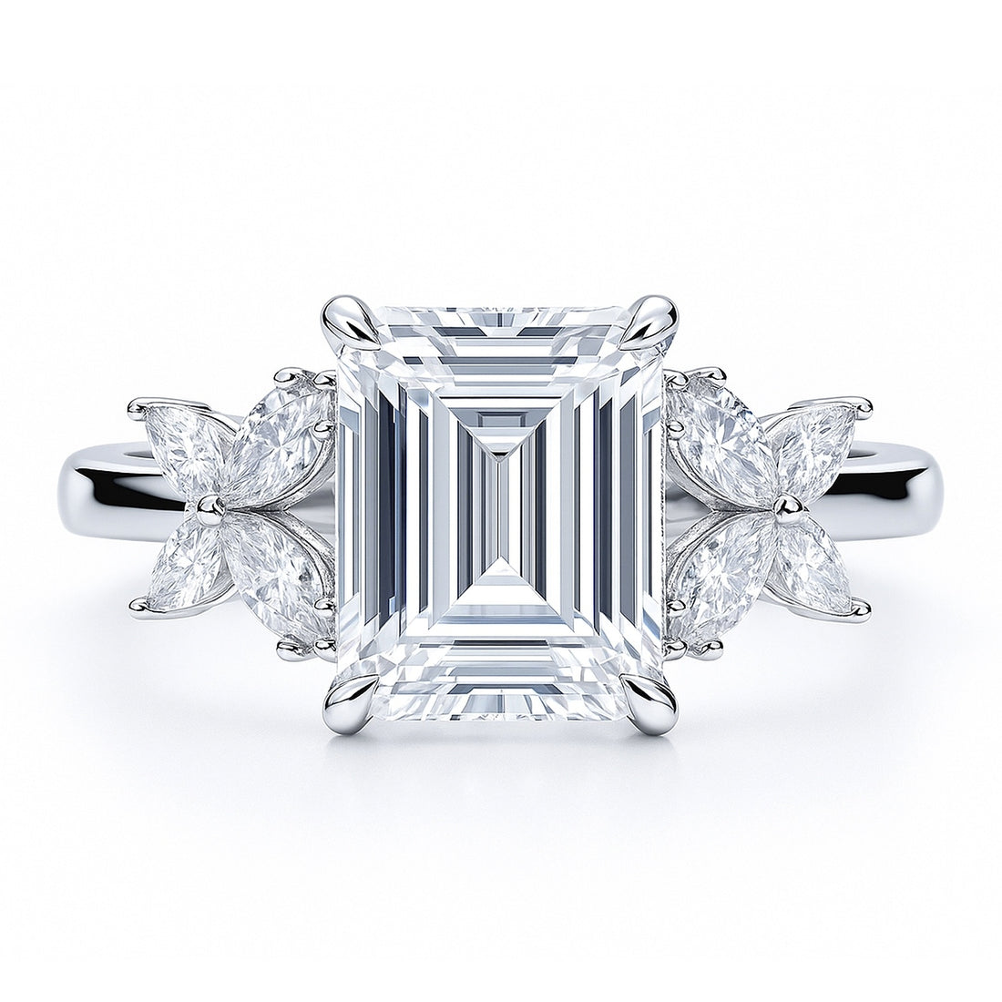 Flower CZ Ring in Sterling Silver