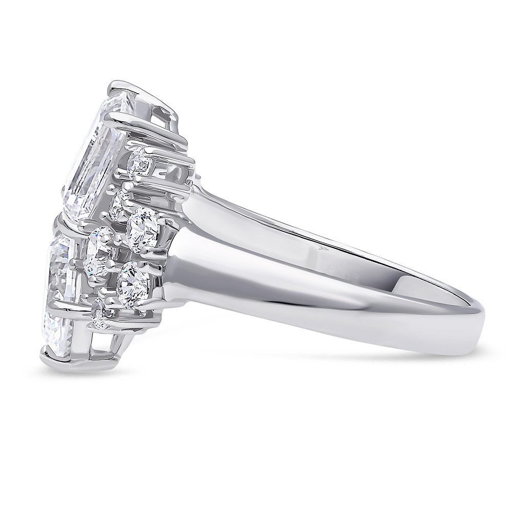 Angle view of Cluster CZ Ring in Sterling Silver, 5 of 10
