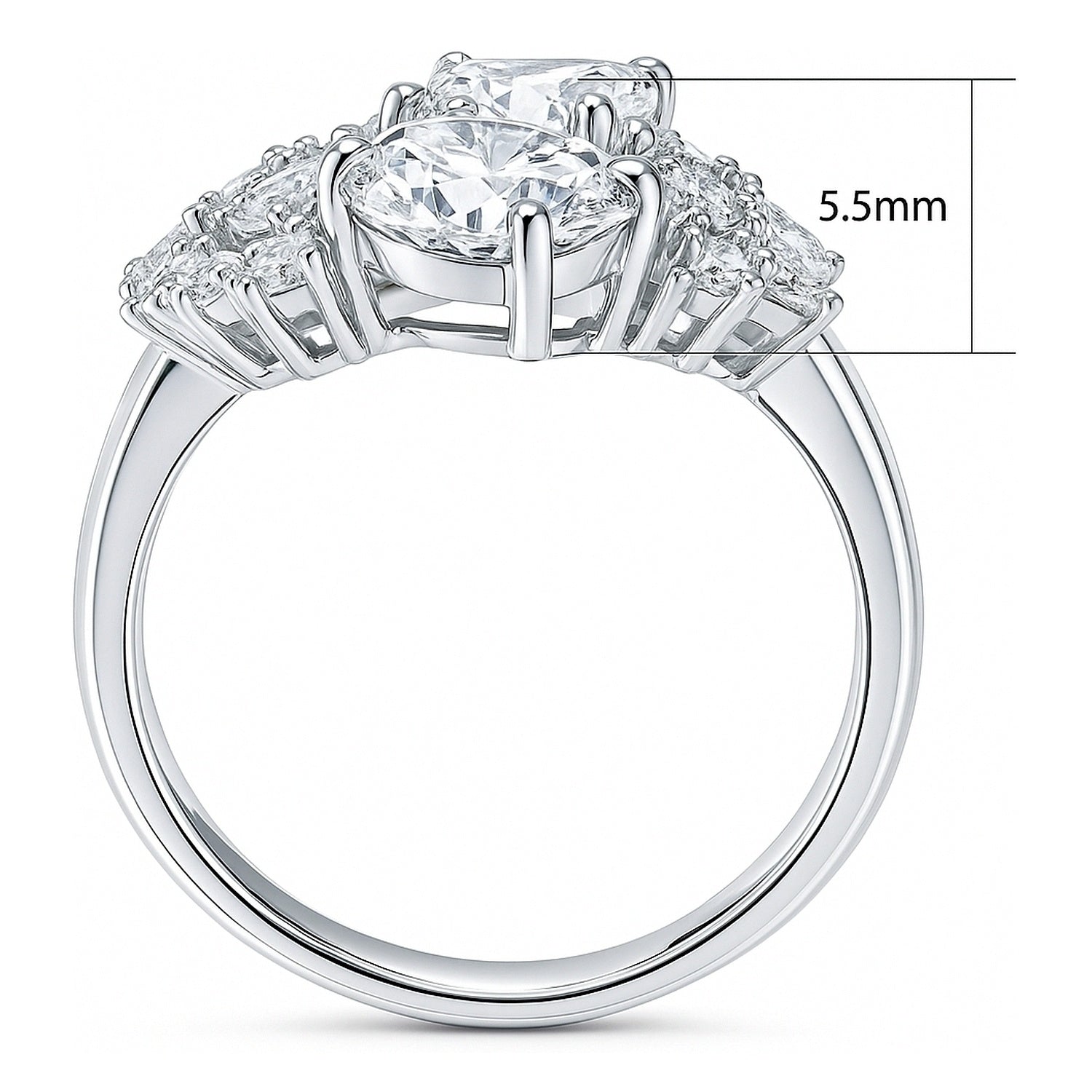 Cluster CZ Ring in Sterling Silver