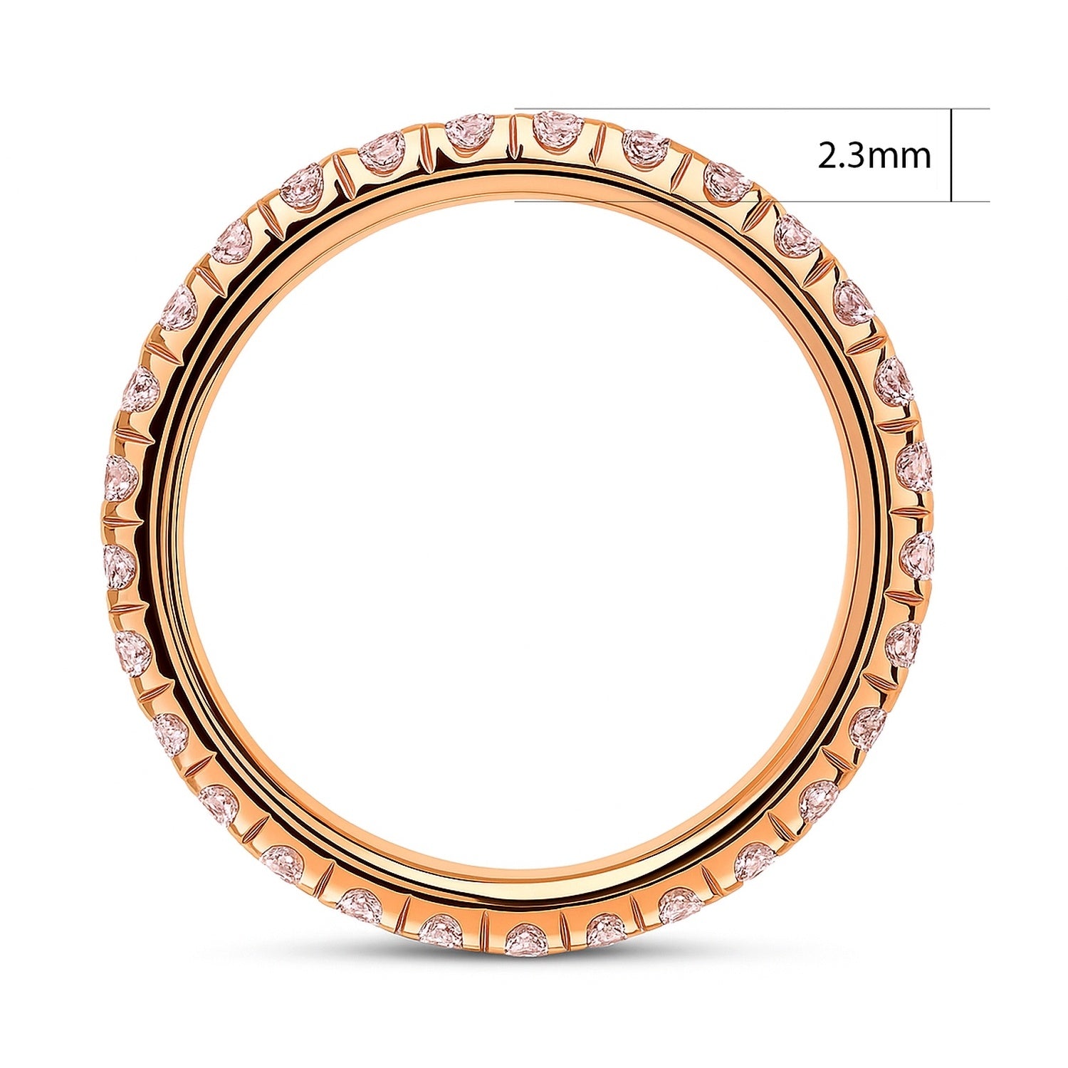 Pink CZ Eternity Ring in Rose Gold Flashed Sterling Silver, 5 of 7