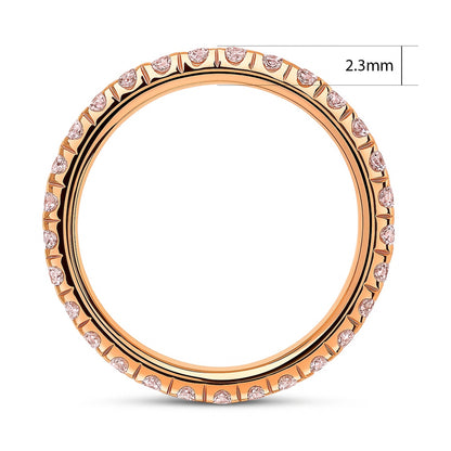 Pink CZ Eternity Ring in Rose Gold Flashed Sterling Silver
