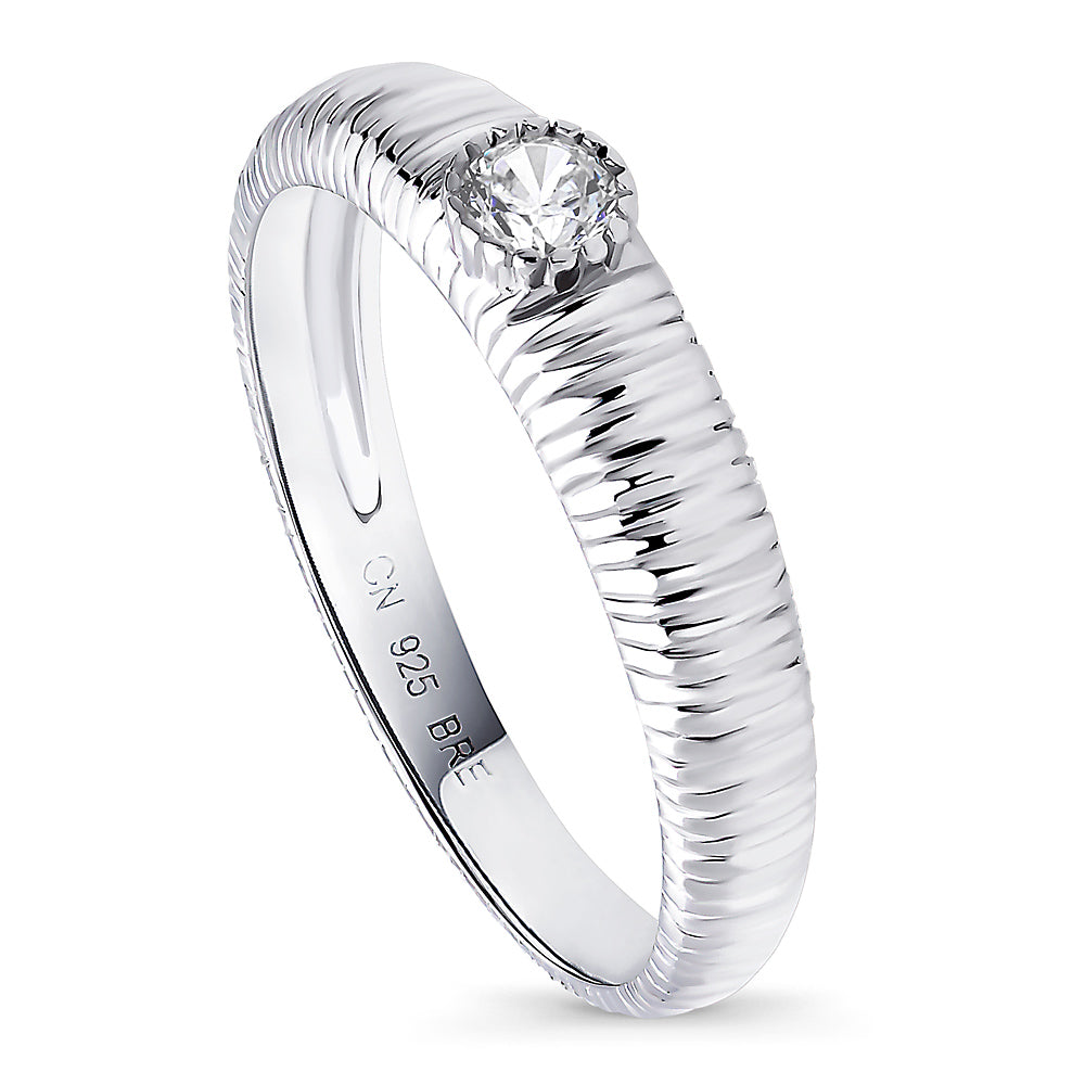 Sterling Silver Solitaire Promise Bezel CZ Engagement Ring #R1929