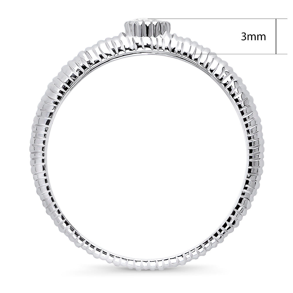 Sterling Silver Solitaire Promise Bezel CZ Engagement Ring #R1929