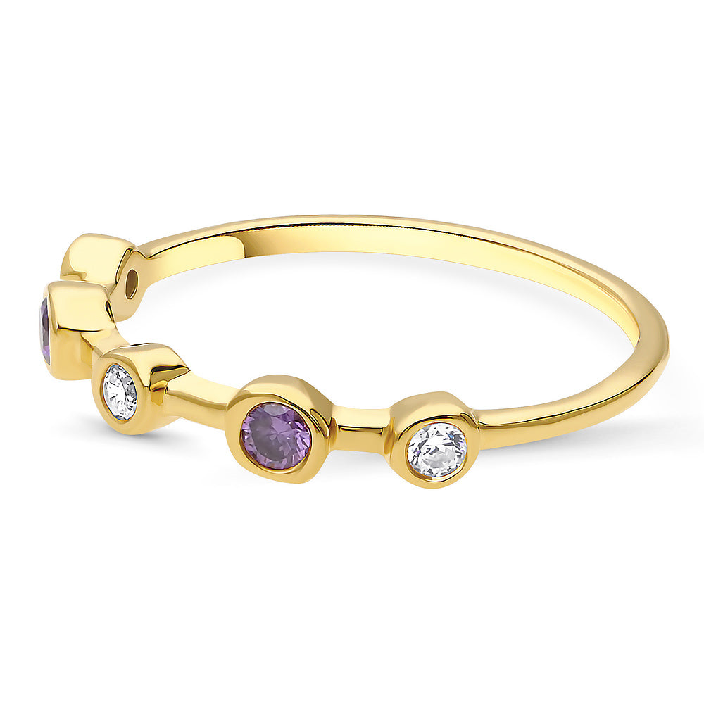 5-Stone CZ Band in Gold Flashed Sterling Silver